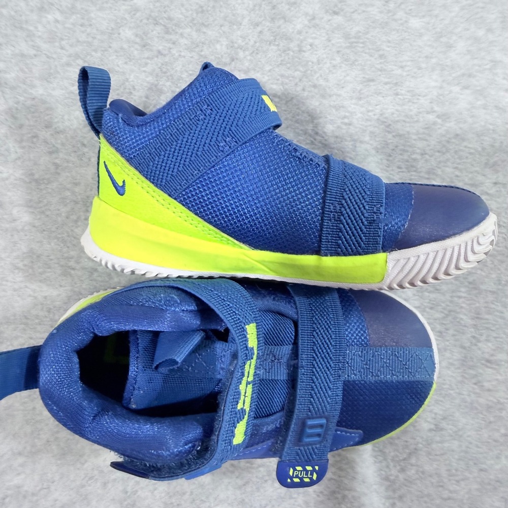 Nike LeBron Soldier 13 Flyease Toddler 7C Blue Volt Basketball Shoes - Picture 5 of 8
